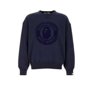 Bape Men Navy Blue Cotton Oversize Sweatshirt